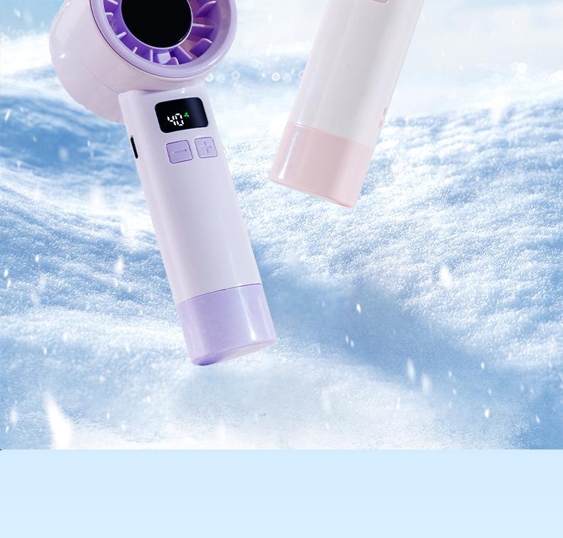 Portable Rechargeable Mini Fan with Digital Display - High-Speed Turbine for Office and Desktop Use