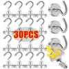 30/1PC Wall-mounted Strong Magnetic Hooks Metal Heavy Duty Magnet Hook For Kitchen Bathroom Storage Key Coat Cups Hanging Hanger