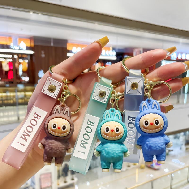 Брелок с изображением мультяшного барашка Лабу: Милая силиконовая кукла-сумка Labubu