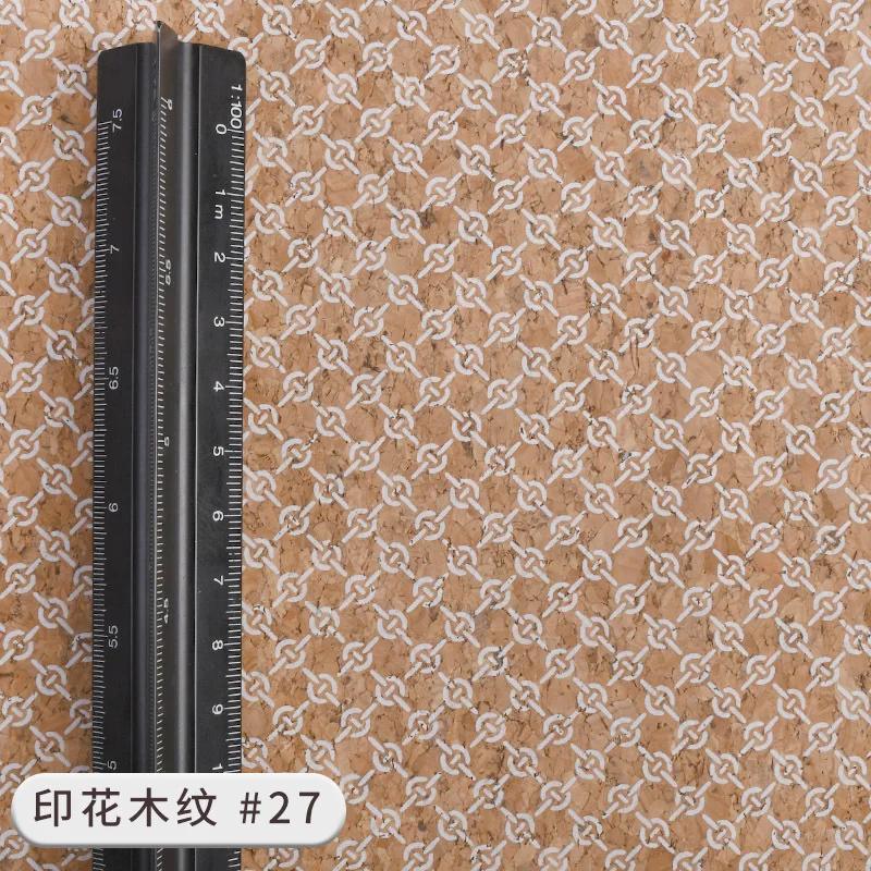 Durable Environmentally Friendly Printed PVC Cork Leather Fabric Suitable for Decorative Tablecloths Bags DIY Sewing Fabrics