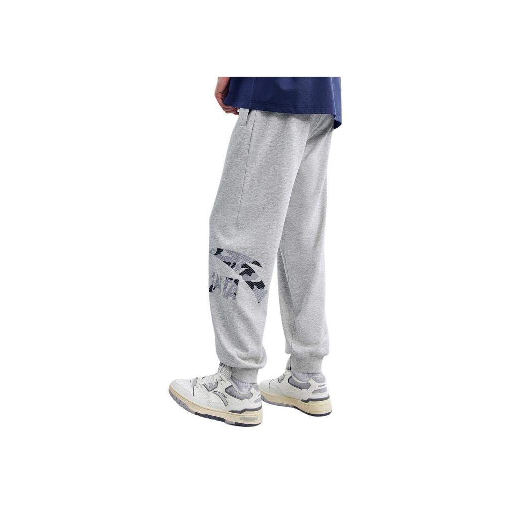 Anta Loose Fit Casual Warm Durable Cuffed Knitted Sports Pants Men Bottoms Cloud-Gray 952448307-4