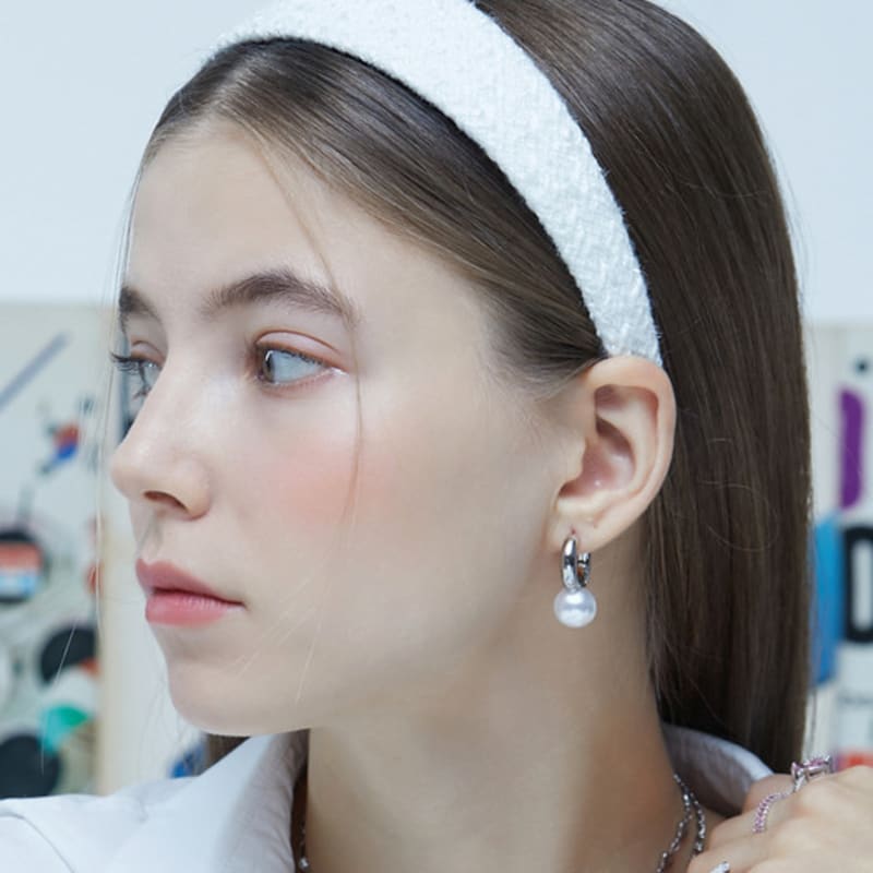 VVV Проверьте Твидовый ободок с блестками_Белый