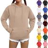 Women's Fashion Casual Sweatshirt Solid Color Hooded Pullover Sweatshirt With Pocket