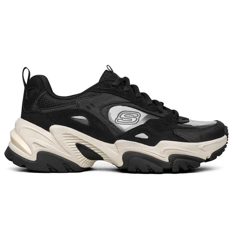 Skechers Stamina V2 Женские Черные Средние Папины Кроссовки Комфортные Стильные 896011-BLK