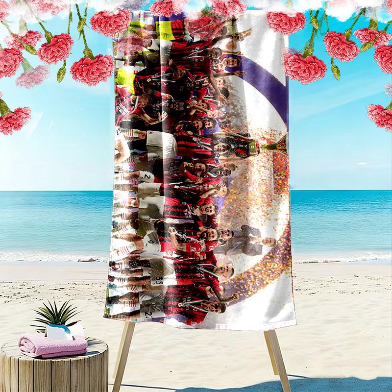 AC Milan Players Print Beach Towel, Large Soft Quick Dry Towel for Beach Camping Swimming