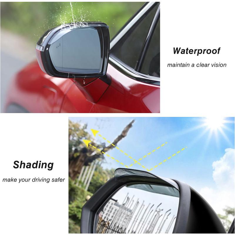 2Pcs Car Rearview Mirror Rain Eyebrow Protector Rain Sticker For Jeep Grand Cherokee Wrangler JK Gladiator Compass Renegade Patr AKZ1