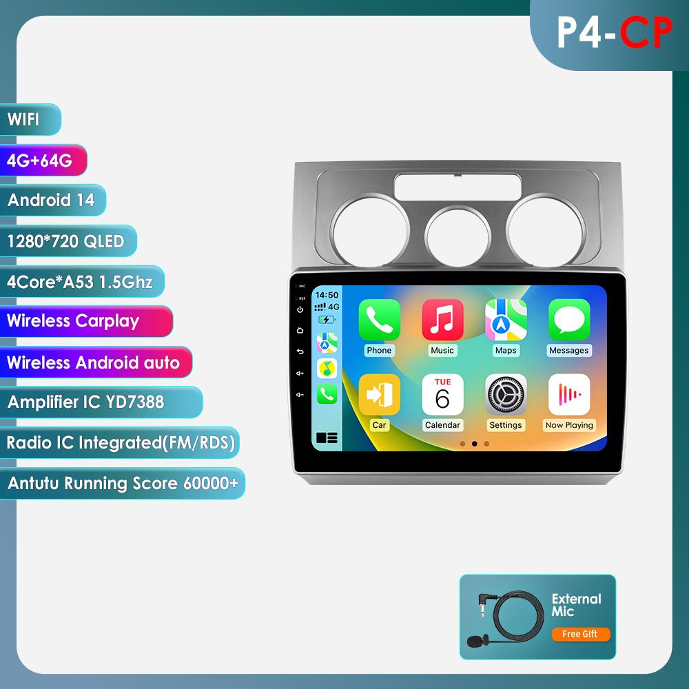 Android 16 Carplay Автомагнитола Для Volkswagen VW Touran 1 2003 2004 2005 2006 2007 2008 2009 2010 Мультимедийный Плеер GPS Стерео DSP Smart Intelliin
