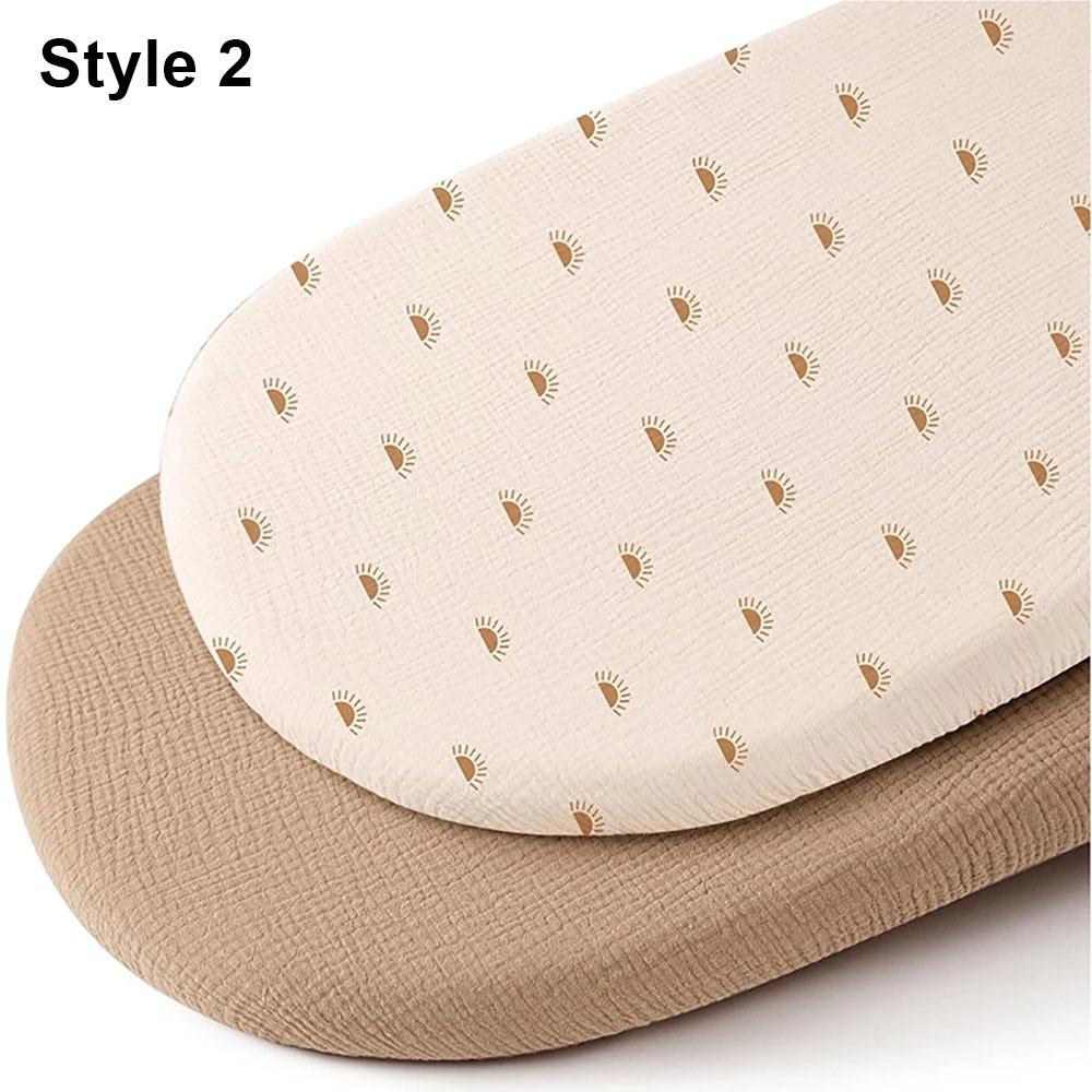 2Pcs/Set Breathable Baby Fitted Sheet Solid Crib Fitted Sheets Durable Newborn Changing Pad Cover