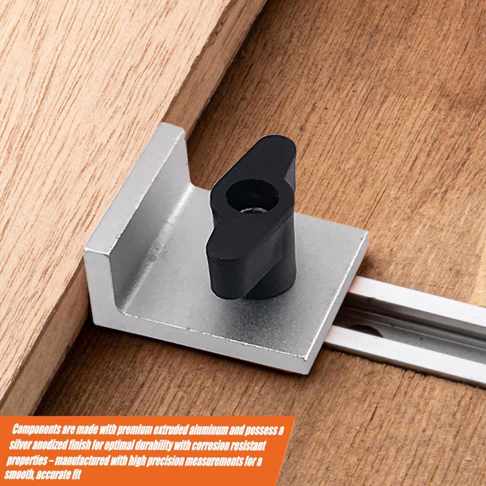 4pcs Aluminum Alloy T Track Stop Block With Knobs Universal Stop Block For Routing