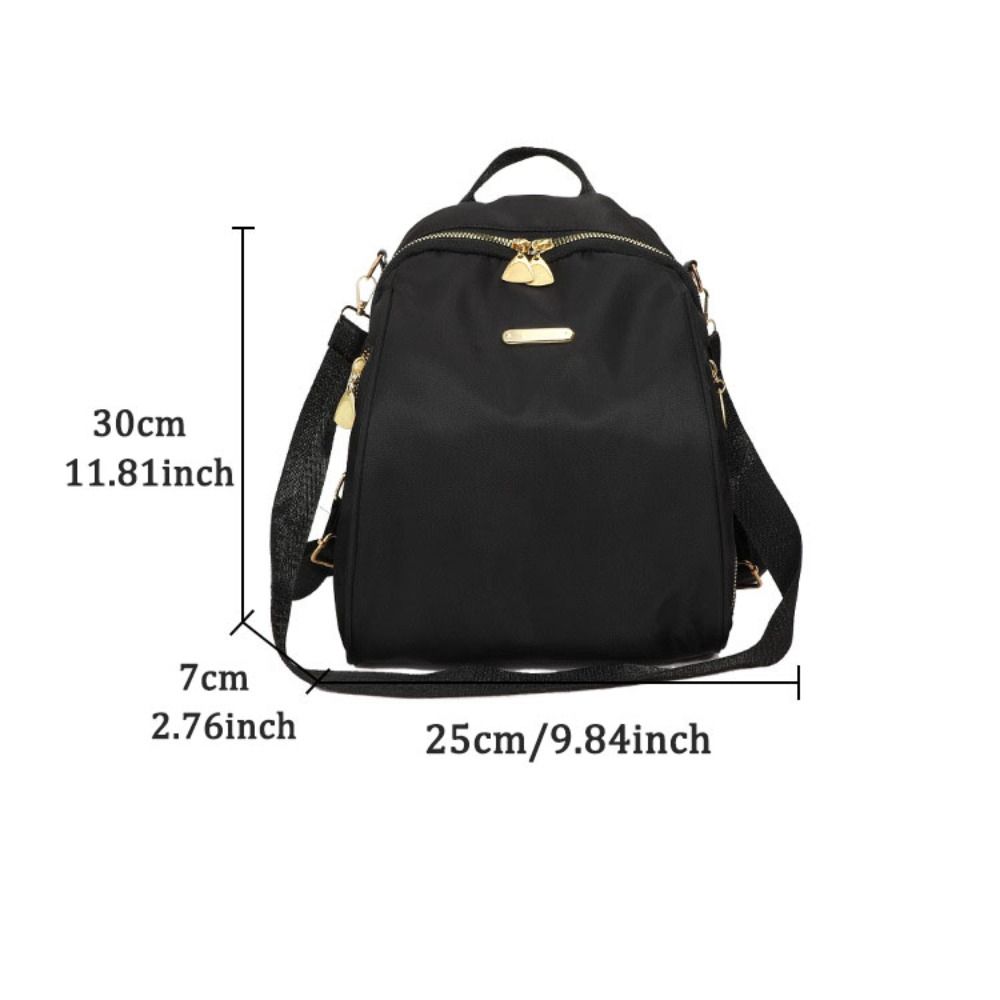 Multi-functional Black Shoulder Bag Small Retro Backpack Korean Style Nylon Backpack Students