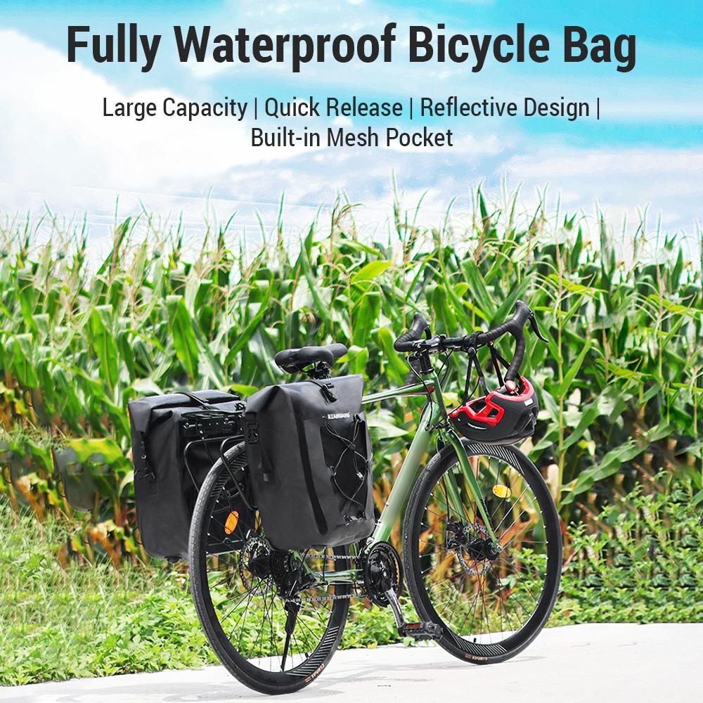 2pcs Large Capacity Bike Panniers Waterproof Bike Rear Rack Bag for Cycling Traveling Touring