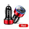 Dual USB Car Charger with LED Display, Aluminum Alloy, Cigarette Lighter Adapter, Fast Charging, Multi-Function.