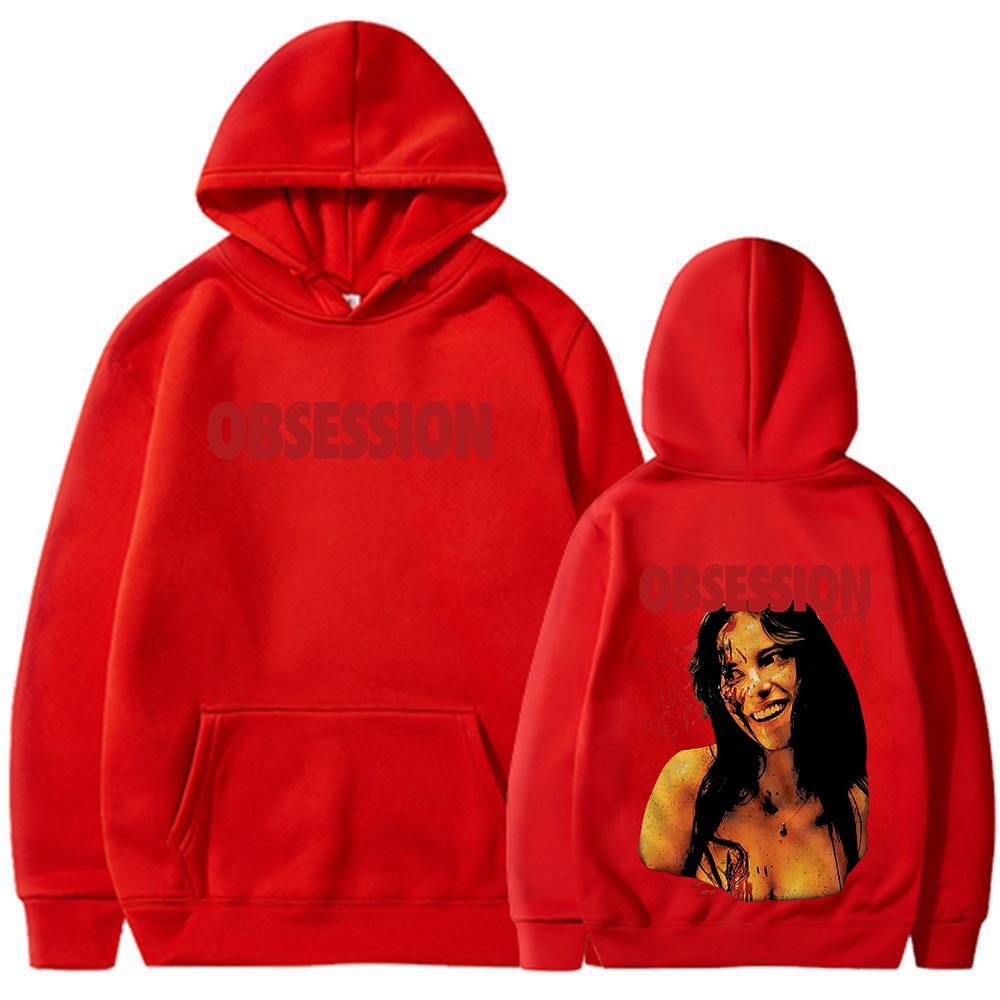 Obsession Horror Movie Hoodie Front Back Graphic Print Men Women Vintage Scary Film Pullover Sweatshirt Unisex Goth Streetwear Hooded Top