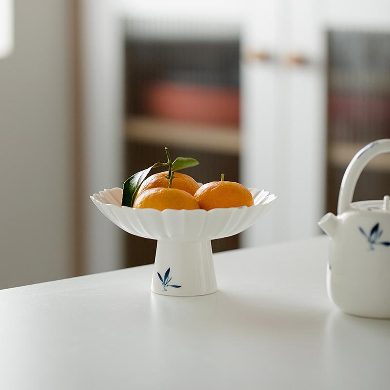 Креативная расписанная вручную орхидея фаленопсис, художественная чайная тарелка с лепестками хризантемы, керамическая тарелка для фруктов, подставка для конфет и торта, корзина