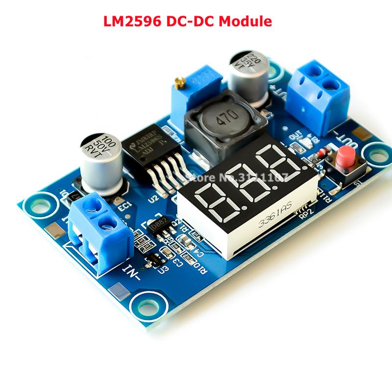 Регулируемый понижающий DC-DC модуль LM2596 с вольтметром