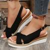 Women Open Toe Wedge Sandals Women 2024 Summer Buckle Strap Gladiator Shoes Woman Fashion Platform Sandals Female
