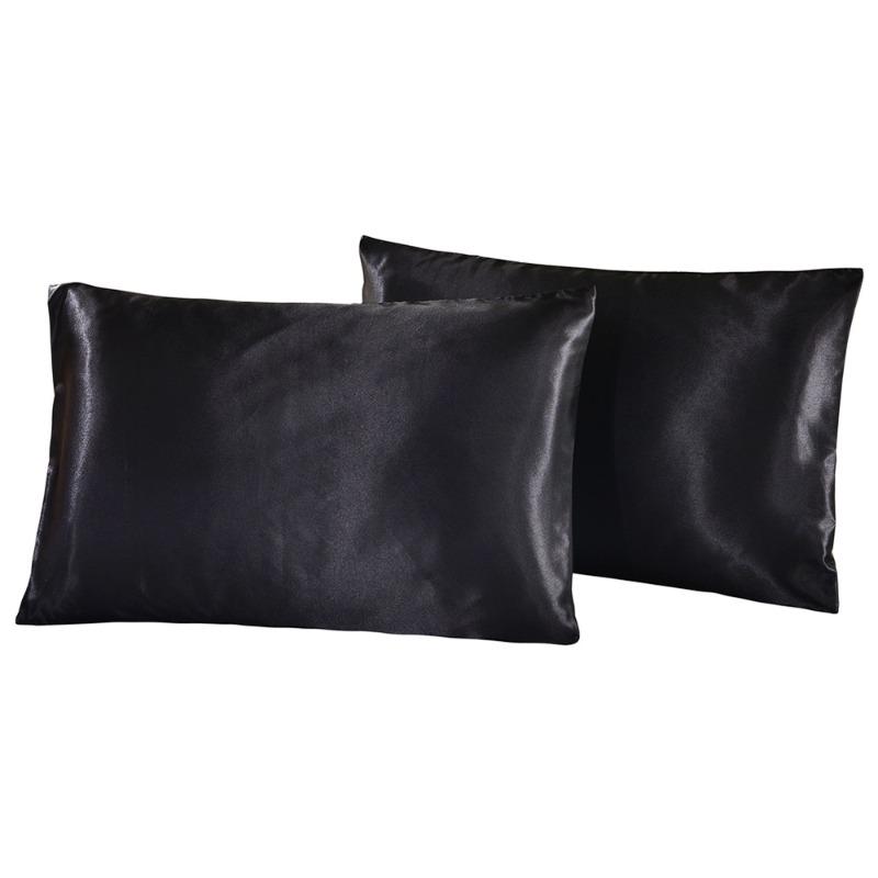 One Set Solid Color Double-sided Silk Pillowcase Mulberry Silk Ice Silk Beauty Pillowcase Single Silk Broadside Pillowcase