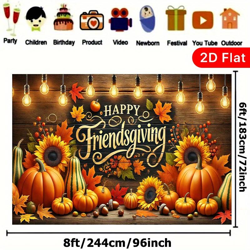 2D door banner, 1 piece of "Happy Friends Thanksgiving" banner - Autumn Harvest Party decorationzyc