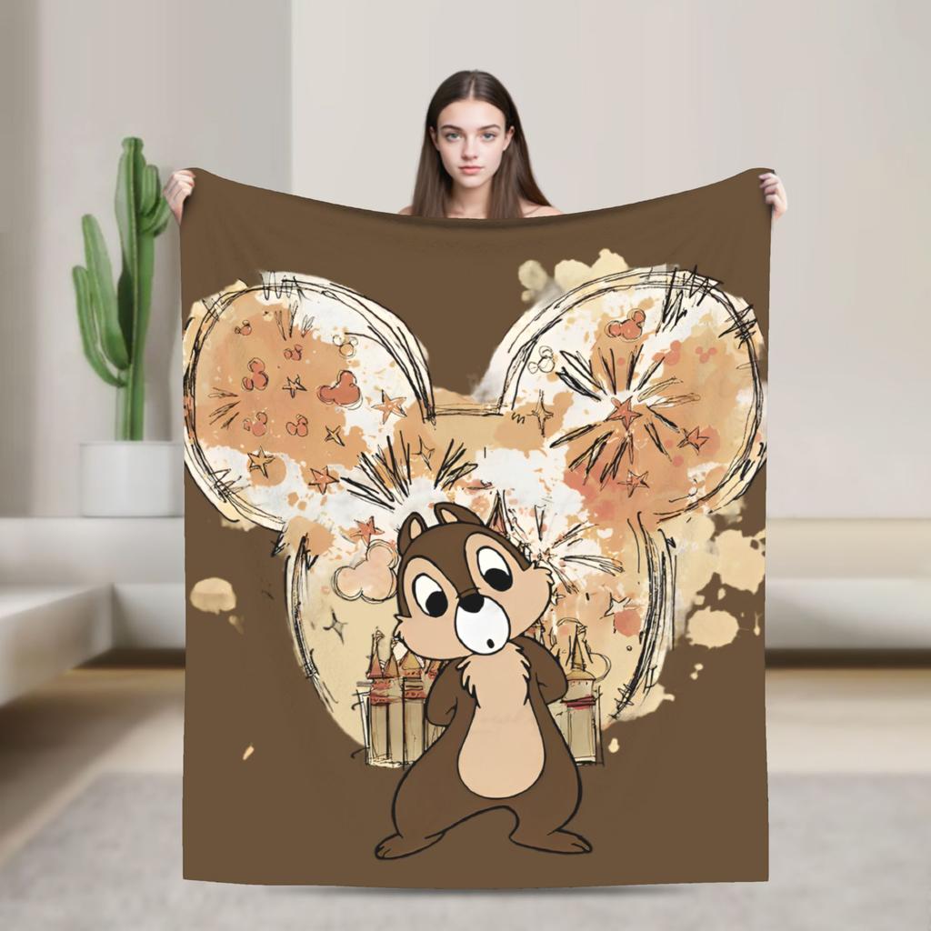 Chip 'n' Dale And Friends Wool Blankets Cartoon Customized Throw Blanket for Home 200x150cm Plush Thin Quilt