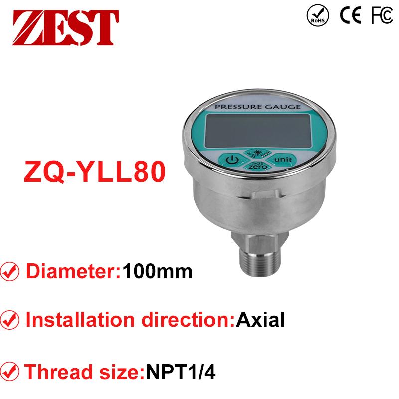 Pressure Gauge 0-1000bar Water Gas Oil Pressure Sensor Negative Pressuse With Backlight LCD Display Intelligent Pressure Gauge