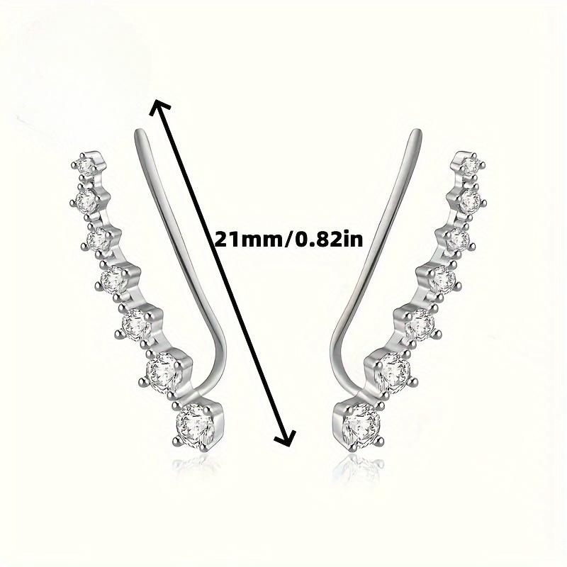 1 Pair of Exquisite and Elegant Curved Earrings, Adorned with Imitation Zircon Women's Light Luxury and High-end Versatile Earrings, The Perfect Gift