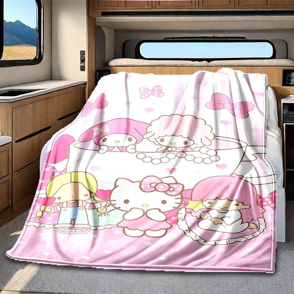 Hello Kitty And My Melody Rv Blanket Soft Cozy And Lightweight For All Seasons Perfect For Travel Camping Picnics Sofa Rv Bed Living Room And Ideal
