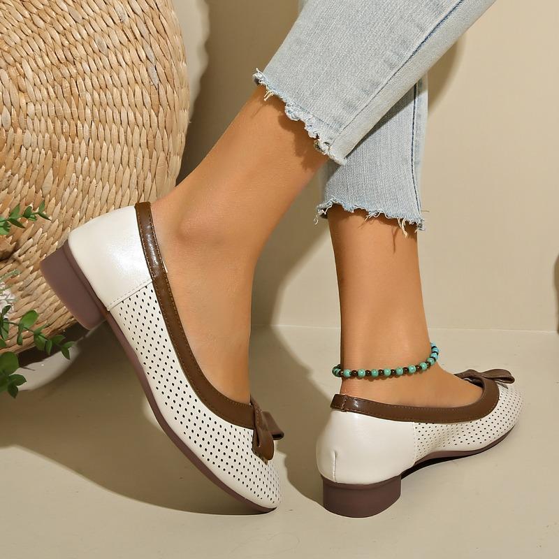 Fashion Spring New Single Shoes Women's Fashion Pointed Shallow Hollow Soft Sole Anti-slip Wear-resistant Low-top Shoes