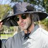 Breathable Solar Fan Hat 3 Speeds Wide Brim Sun Cap Convenient Cooling Fisherman Hat  Camping