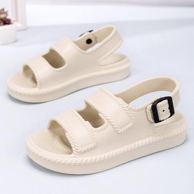 Женские новые сандалии с вырезами, удобные, дышащие - Толстая подошва, увеличивающая рост, удобная амортизация, нескользящие, уличные, плоские, повседневные туфли