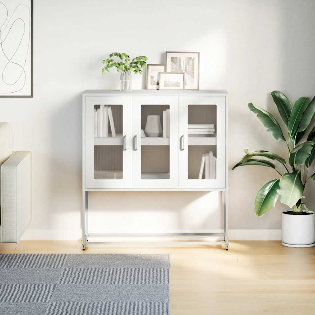 Sideboard White 100.5 x 39 x 107 cm Cold Rolled Steel