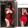 Сексуальное нижнее белье новая рождественская одежда костюм зайчика искушение топ-труба неправильный красный новый халат женщины