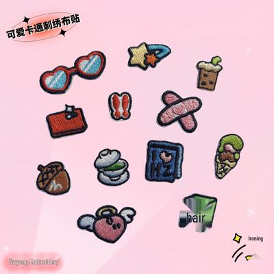 Маленькая милая вышитая термонаклейка в японском и корейском стиле для одежды