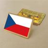 Flag of the Czech Republic Brooch 2.5 * 1.5cm Zinc Alloy Die-casting Pvc Color Printing Coating Golden Rectangle