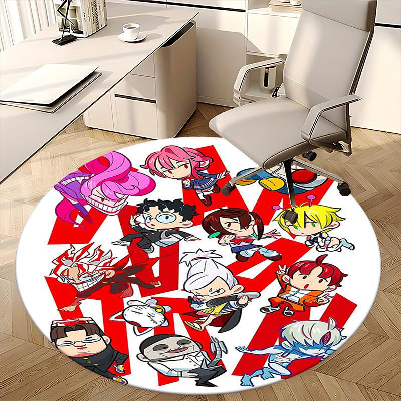 1pc Anime Cartoon Design Round Carpet Office Chair Mat, NonSlip Rug for Home Decor