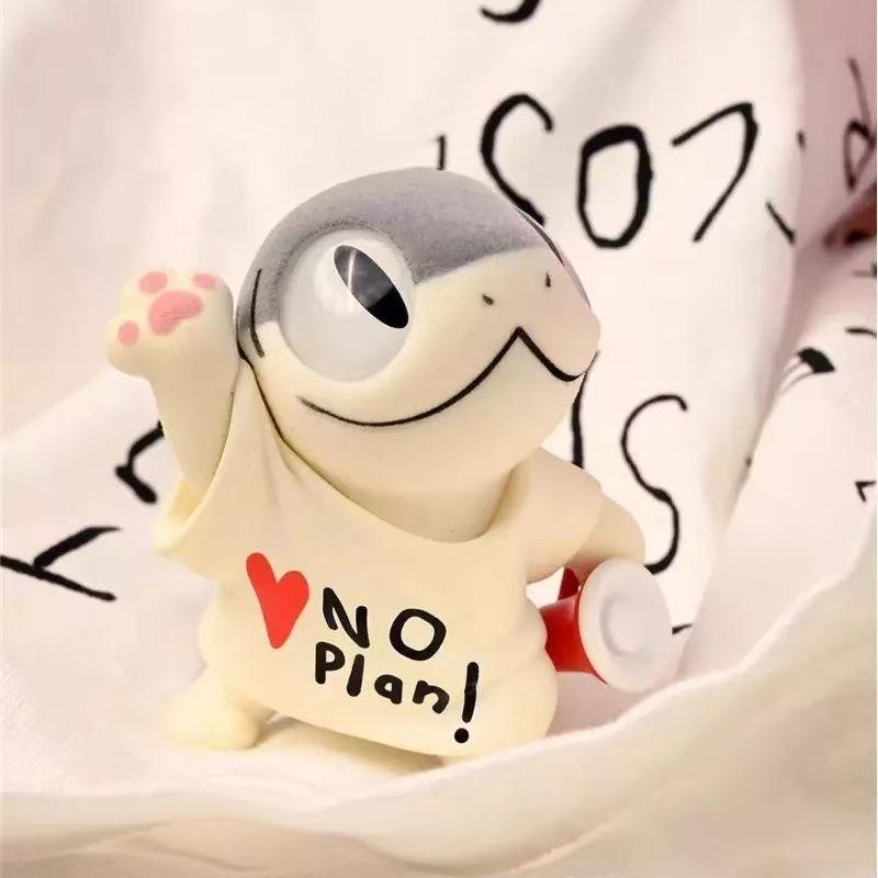 Новая оригинальная фигурка Sharkitty Серия Ver.1 с флоковым покрытием Кавайное животное Коробка-сюрприз Декор для стола Украшение Подарок на день рождения