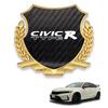 Civic Type R Автомобиль Металл Civic Type Civic FL5 Наклейка на автомобиль Логотип автомобиля Декоративная наклейка Волокно Civic Type Эмблема, Эмблема, R, Наклейка, (Узор под карбон, R)