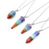 Семицветный натуральный кристаллический камень, подвеска, ожерелье N772