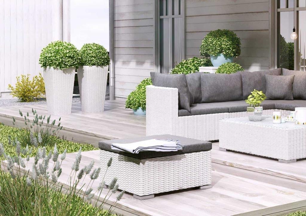 Donica ogrodowa, na balkon scaleo 80x37x37 oltre royal biała technorattan homms