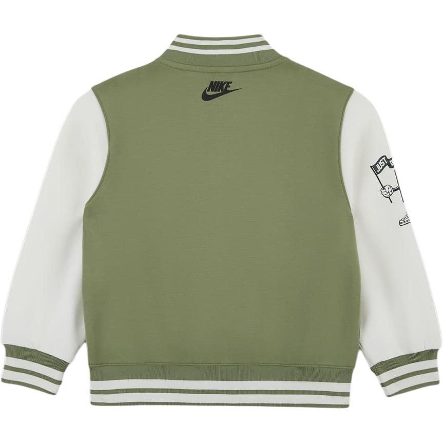 Nike Куртка Колледжный Стиль Бейсбольная Вязаная Однобортная Детские Куртки Масляно-Зеленый HQ7953-386