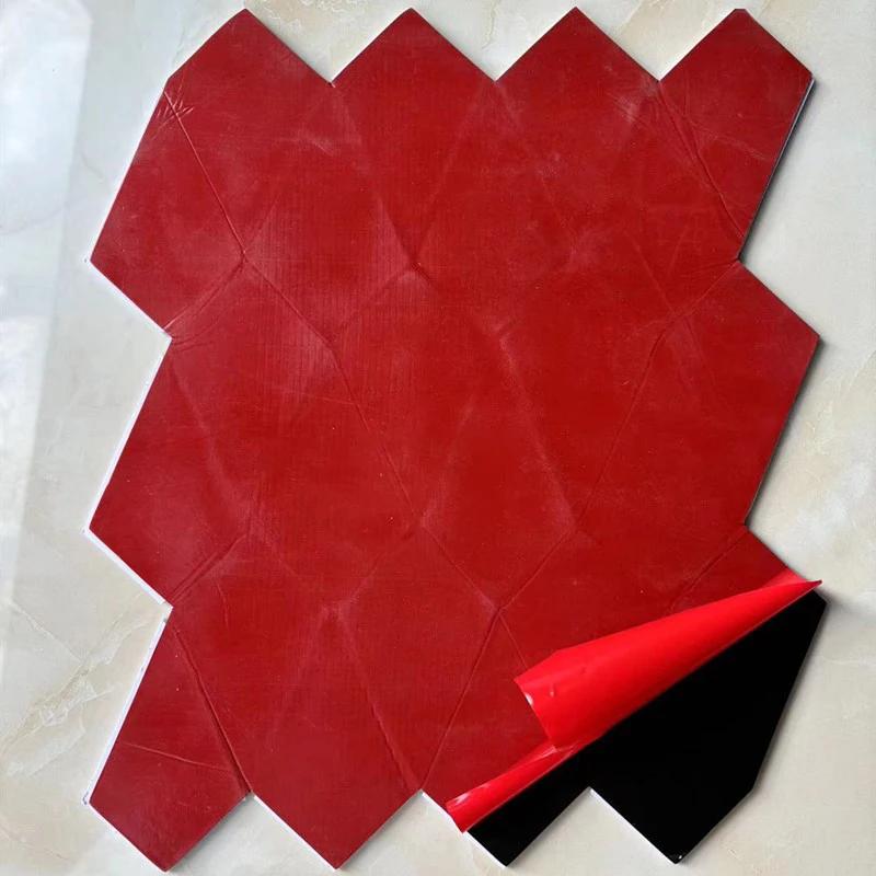 1pc Irregularly Shaped Mosaic Tile Self-Adhesive Wall Sticker Aluminum Composite Panel Kitchen Bathroom Decorative Wall Sticker