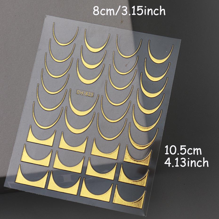Xiaomi Golden Silver French Line Tips Nail Sticke Gradient Stripe Lines Sliders For Nails Ombre Designs Self-Adhesive Nail Art Decals