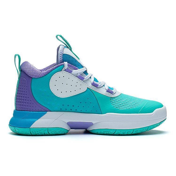 Баскетбольные кроссовки Li Ning Kids Professional Basketball Series Stability Color Block Letter с амортизацией, поддержкой отскока и средним верхом YKBS040-13