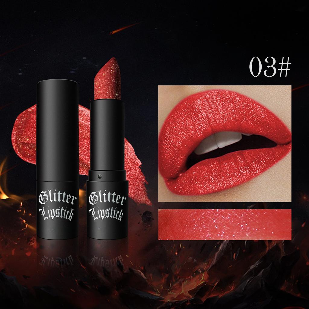 Матовая помада с антипригарным покрытием Cup Flash Diamond Lipstick Halloween Dark Makeup