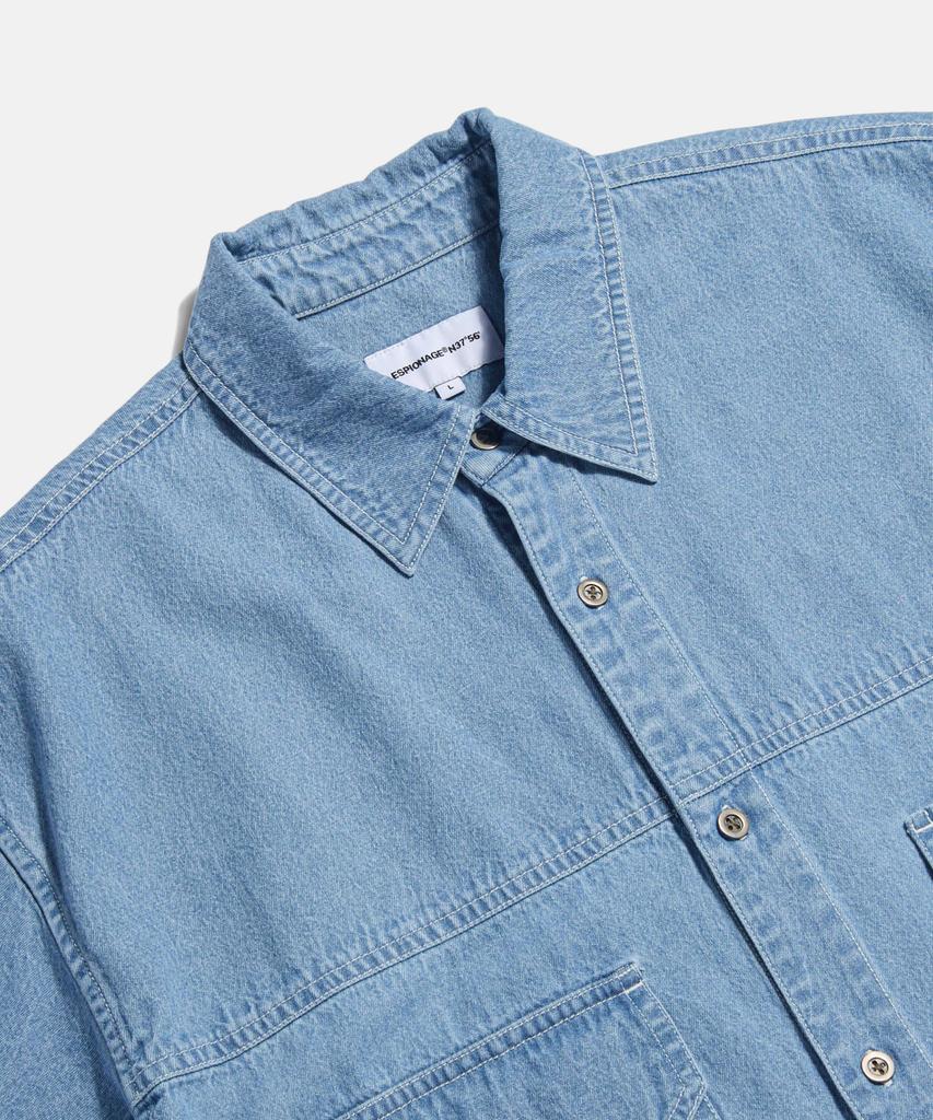 ESPIONAGE Denim Trucker S/S Shirt Light Indigo