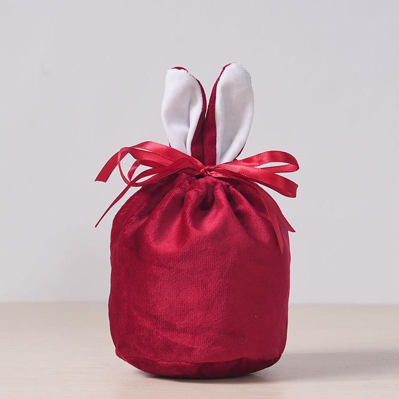 Пасхальные кроличьи ушки, мешочек для конфет, милый кролик, бархатные мешочки на шнурке, подарочные упаковочные пакеты, органайзер для украшений для свадьбы, дня рождения, вечеринки