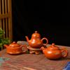 Small Capacity Chaozhou Hand-pulled Cinnabar Mud Purple Sand Teapot Xishi Horizontal Antique Teapot Kung Fu Tea Set