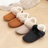 Warm Fur-covered Cotton Slippers with Velvet and Non-slip Home Cotton Shoes for Women In Winter with Thin Soles and Indoor Short Boots