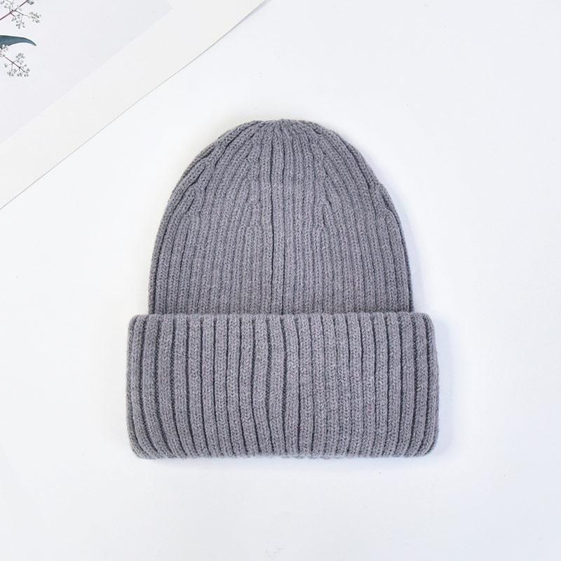 Winter Knit Beanie Hat Unisex Custom Logo Ribbed Wool Knit Beanies Winter Luxury Warm Cuffed Beanie Hat for Women Men