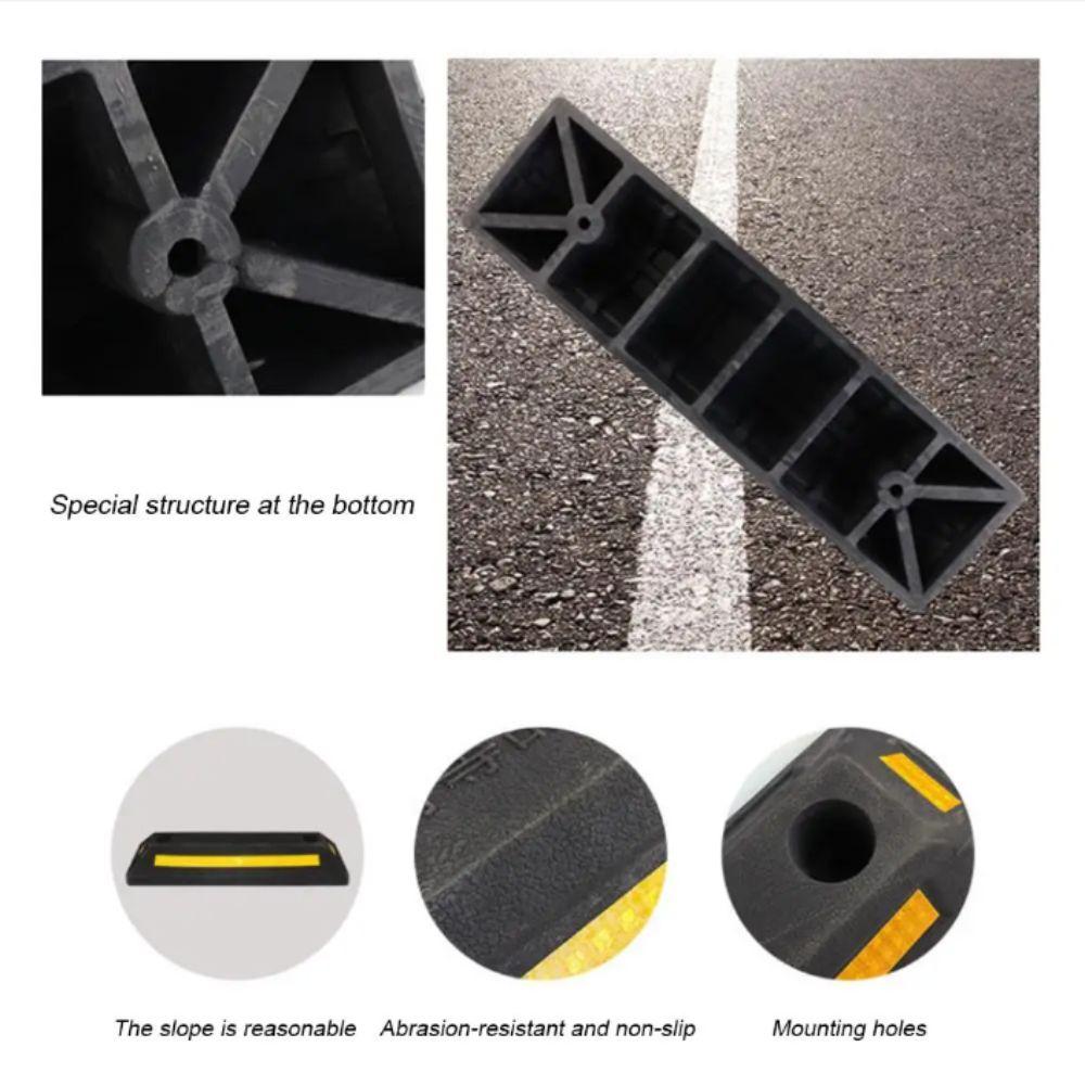 Heavy Duty Wheel Stop Rubber Auto Wheel Guide Block Gadgets Durable Parking Lot