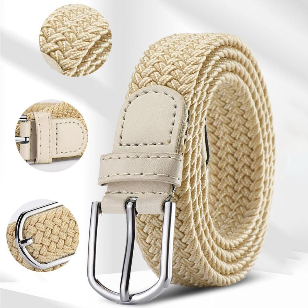 Эластичный ремень без отверстий Универсальный плетеный пояс Эластичный холщовый плетеный ремень для женщин и мужчин